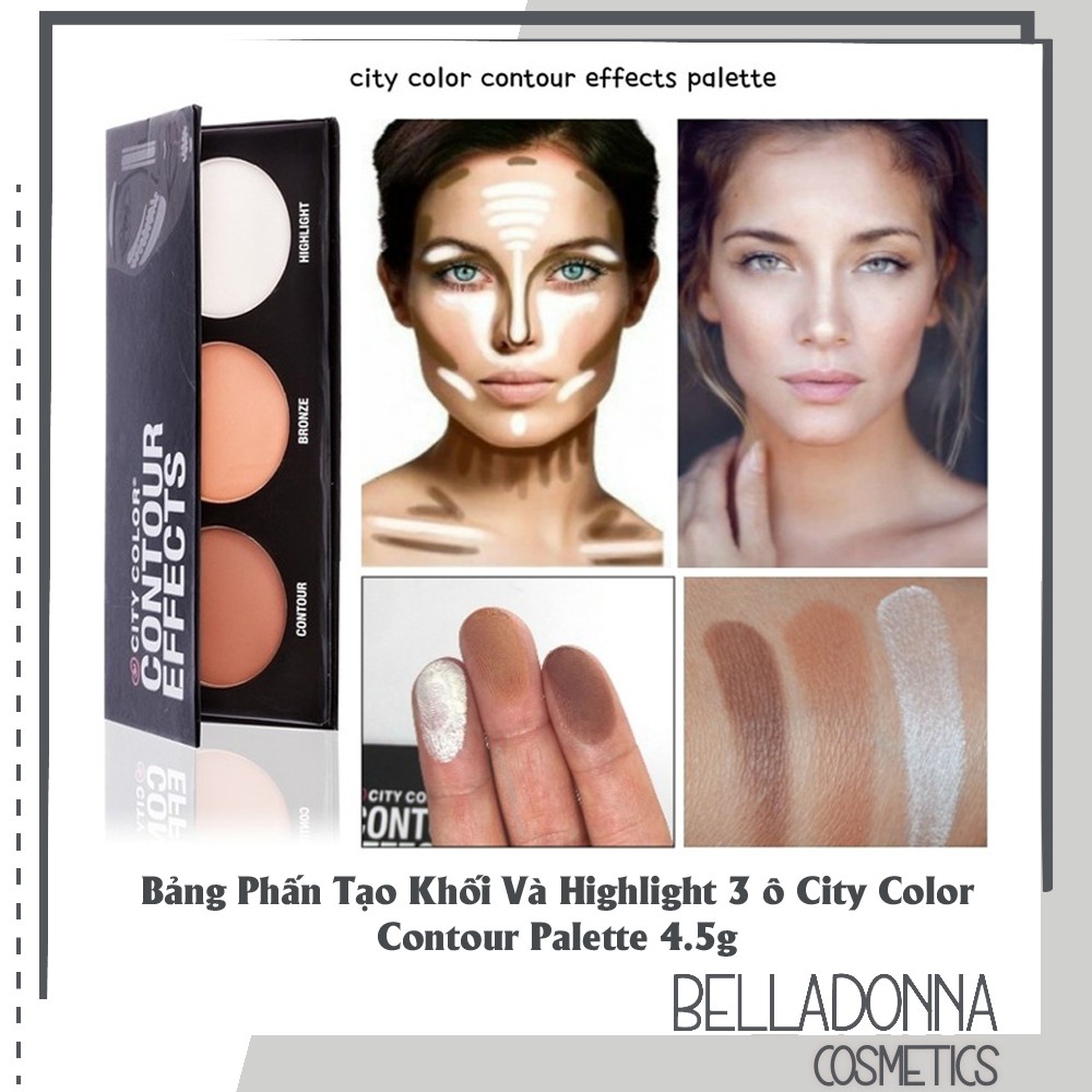 [CHÍNH HÃNG] Bảng Phấn Tạo Khối Và Highlight 3 ô City Color Contour Palette 4.5g | BigBuy360 - bigbuy360.vn