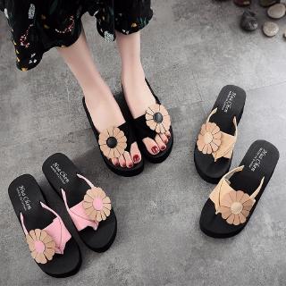 ★★Bảng Phấn Mắt 3 Màu 3 Màu Tùy Chọn Cao Cấp❤Dép Xỏ Ngón Đế Xuồng Dày Chống Trượt Chống Thấm Nước Họa Tiết Hoa Cúc Dễ Phối Đồ