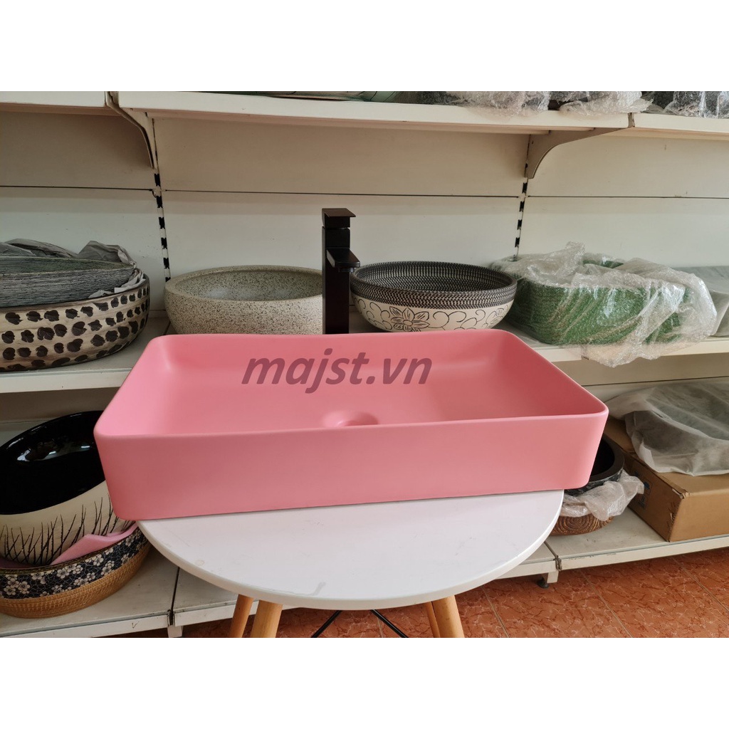 Lavabo, Chậu sứ đặt bàn nghệ thuật màu hồng Majst.