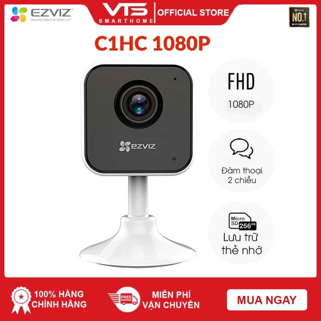 Camera WIFI EZVIZ C1HC 1080P, Góc Rộng 108 Độ, Đàm Thoại 2 Chiều, Phát Hiện Chuyển Động, Chuẩn H.265