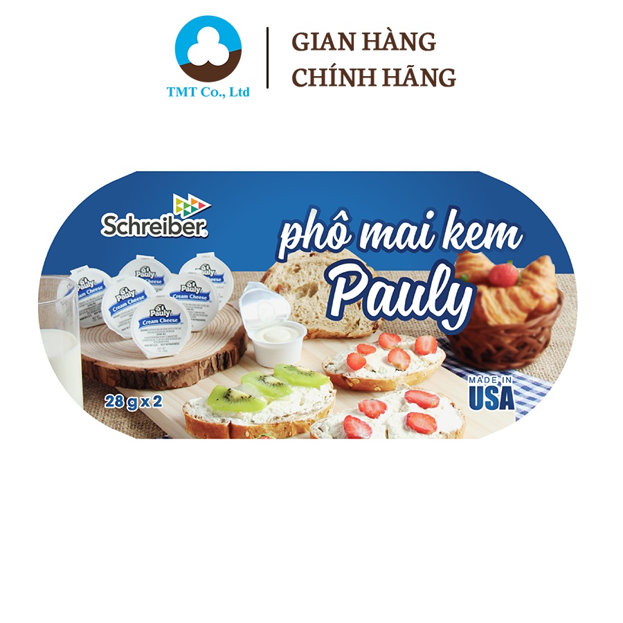Phô mai kem nhập khẩu từ Mỹ 28g/hũ Cream Cheese Pauly lốc 2 hũ/6hũ
