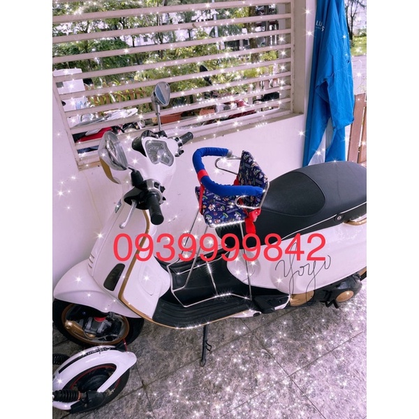 YOYO SHOP|  Ghế ngồi xe máy cho bé xe Vespa LX 125 - GTS - Piaggio - Sprint - Primavera có tựa vòng - đai