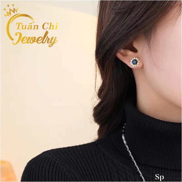 SẴN GIAO NGAY Bông Tai Nữ- Khuyên Tai Bạc Hình Bông Tuyết Đính Đá Xinh