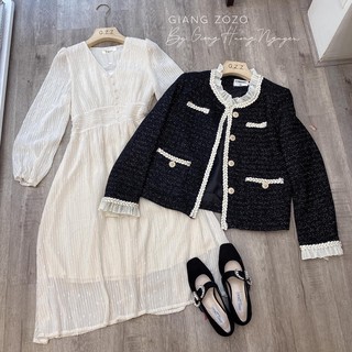 Áo dạ tweed tone ĐEN