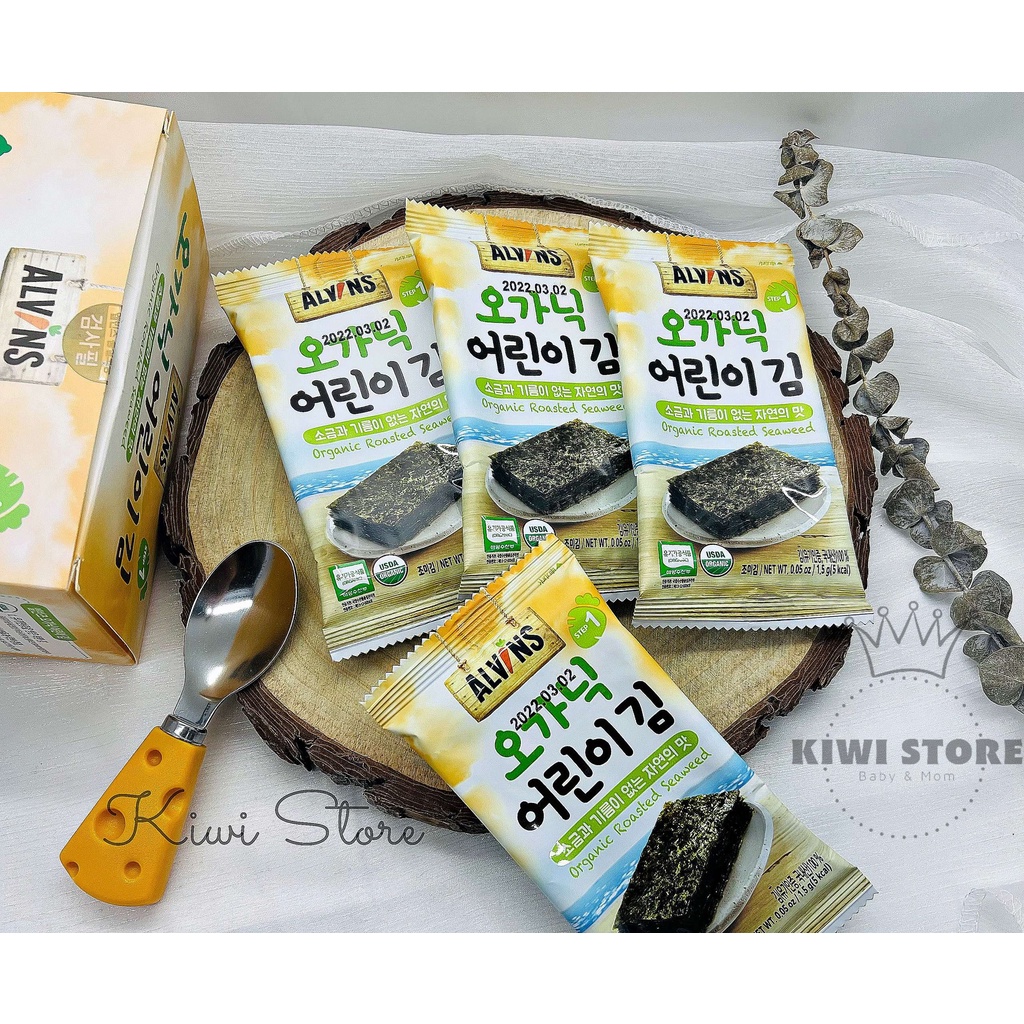 Rong biển hữu cơ tách muối Alvins cho bé từ 7m+