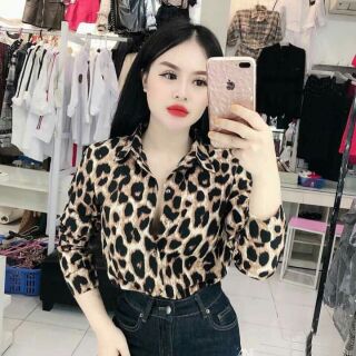 Sơ mi lụa báo