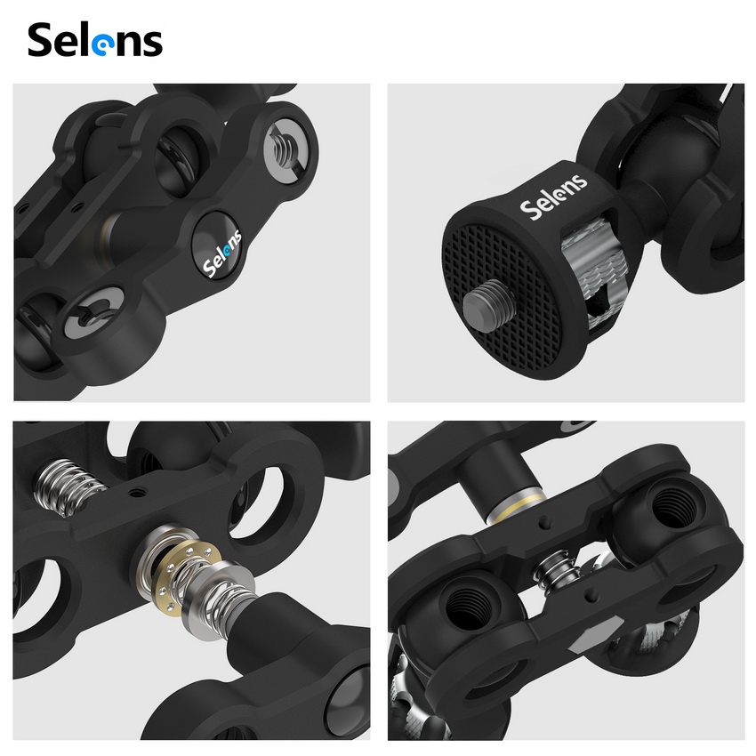 Cánh Tay Nối Máy Ảnh Đầu Bi Kép Selens 1 / 4 3 / 8 Inch