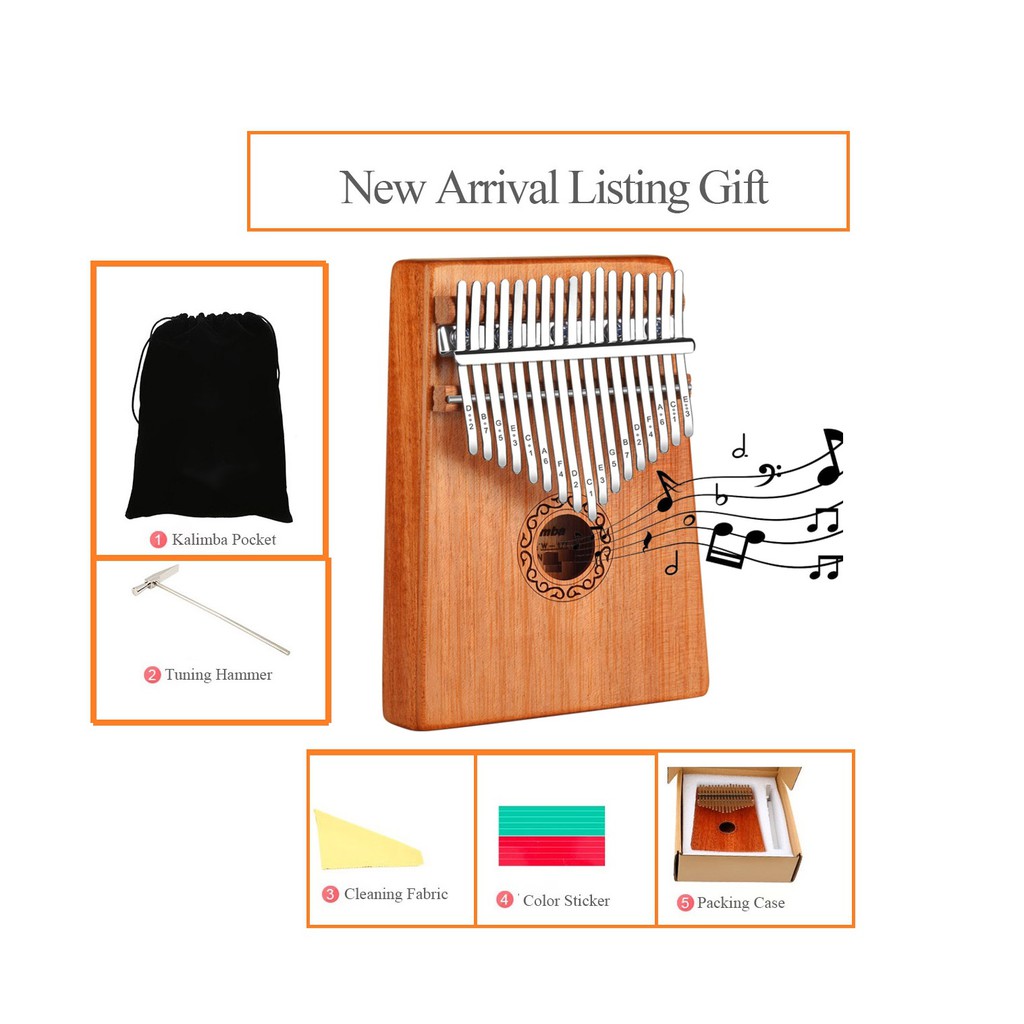 Đàn piano Kalimba bằng gỗ 17 phím sử dụng bằng ngón tay cái Full quà tặng chương trình Tháng 7/2020