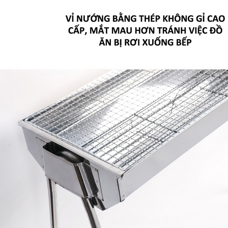 BẾP NƯƠNG THAN HOA INOX CHÂN CAO NGOÀI TRỜI