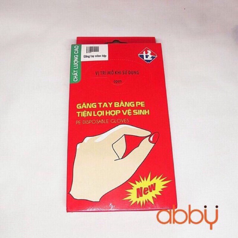 Hộp 100 bao tay nilon cao cấp, găng tay nilon không mùi