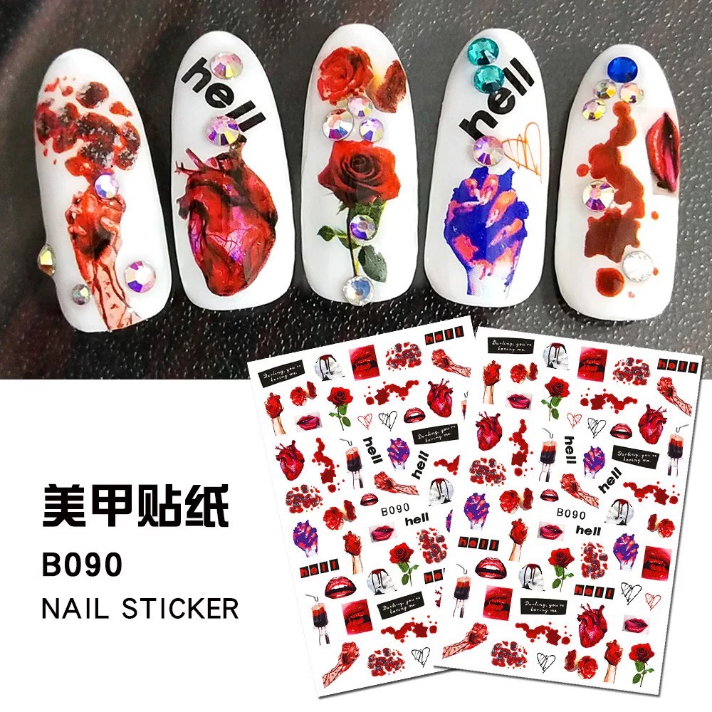 Nail dán Sticker Halloween Độc Đáo Trang Trí Móng Nghệ Thuật Lễ Hội