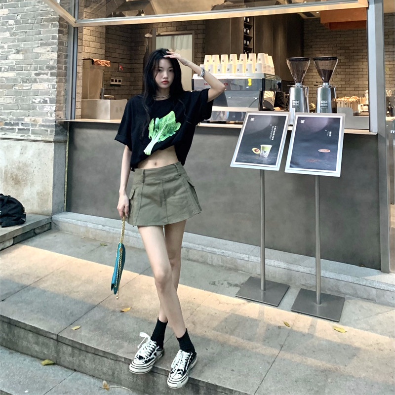 Áo Thun Tay Ngắn Dáng Rộng In Hình Rau Củ Thời Trang Cho Nữ