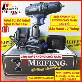 Máy khoan pin ☘ freeship ☘ máy khoan bắt vít 12v không chổi than - chính hãng - meifeng - npptruonggiang
