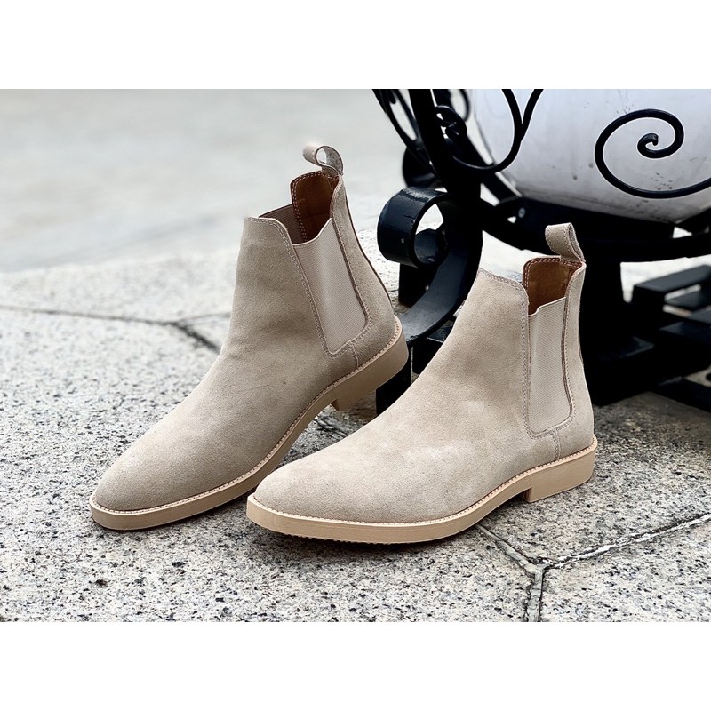GIÀY NAM CAO CỔ CHELSEA BOOT DA LỘN MÀU TAN | BigBuy360 - bigbuy360.vn