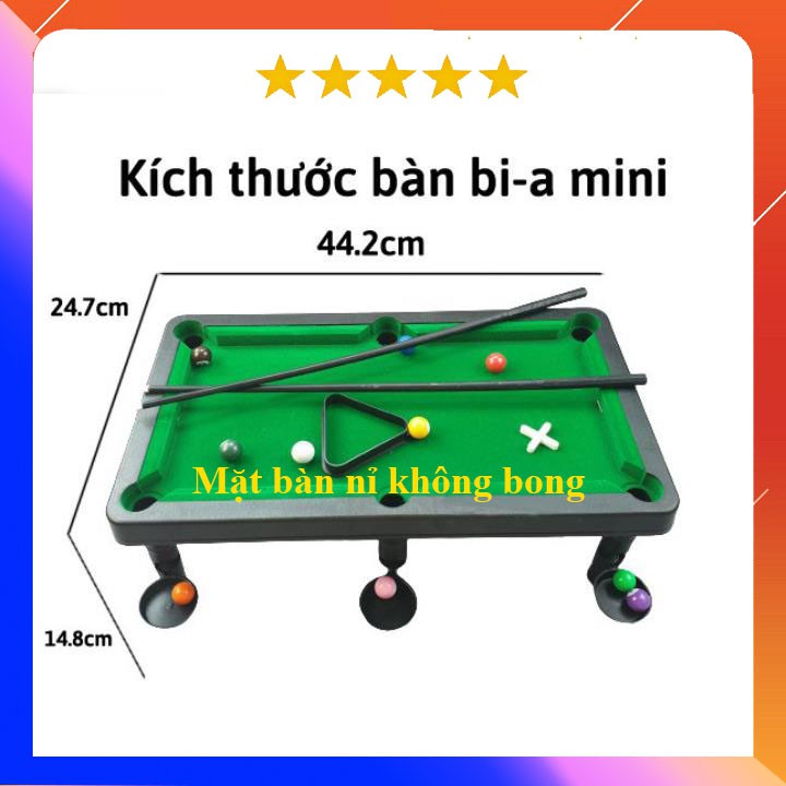bàn bida mini cho trẻ em vận động, mặt bàn bi a bằng nỉ không bong có 10 bi đánh số