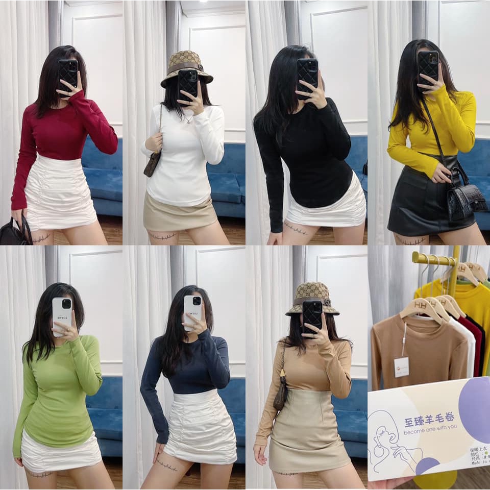 ÁO GIỮ NHIỆT CỔ TRÒN DÀI TAY CÓ HỘP
