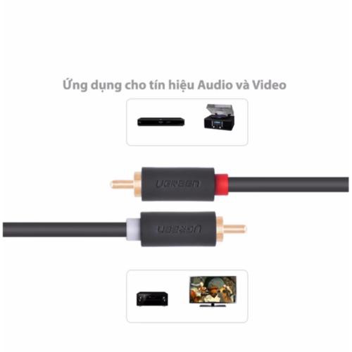 [Mã ELFLASH5 giảm 20K đơn 50K] Dây AV hoa sen 2 đầu RCA 1,5M Ugreen AV104 UG-10517 - Chính Hãng