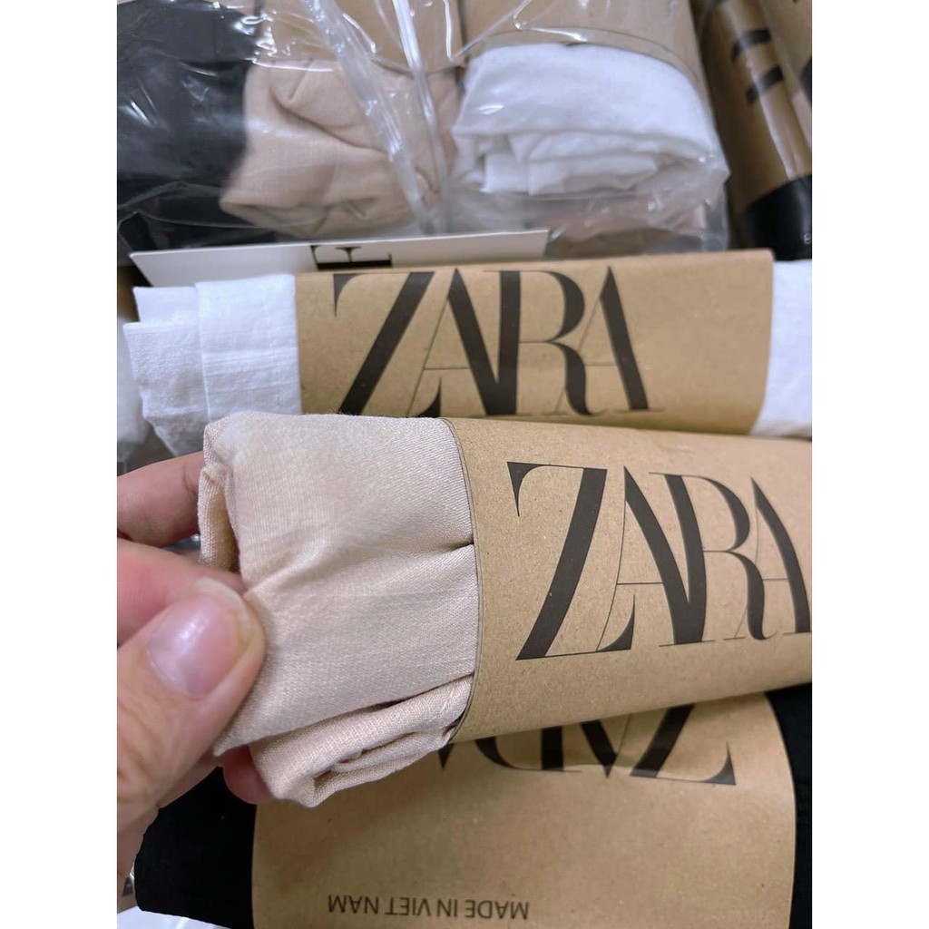 Quần Short Nữ Chất Đũi Cuộn Zara Chun Sau Mềm Mại