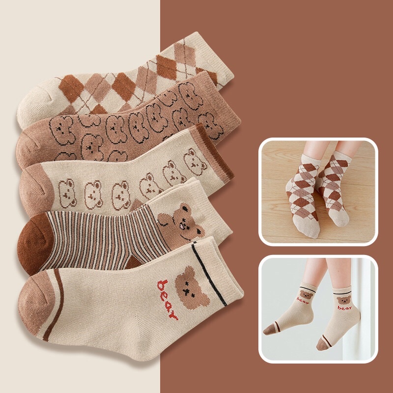 Ảnh thật - Set 5 đôi tất len dành cho bé.