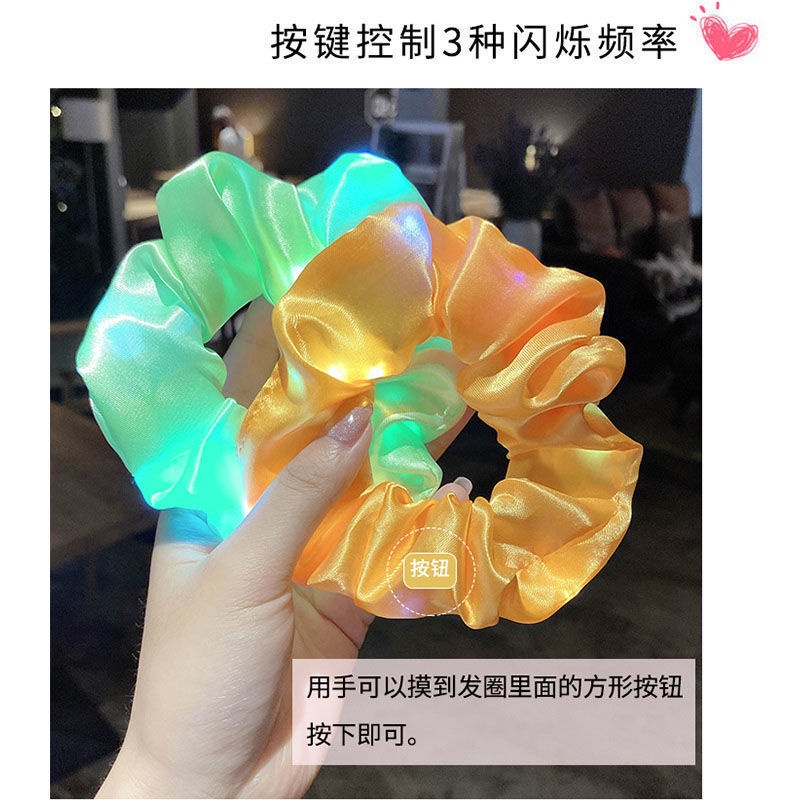 Dây Cột Tóc Cao Su Gắn Đèn led Phát Sáng Phong Cách Hàn Quốc Sáng Tạo