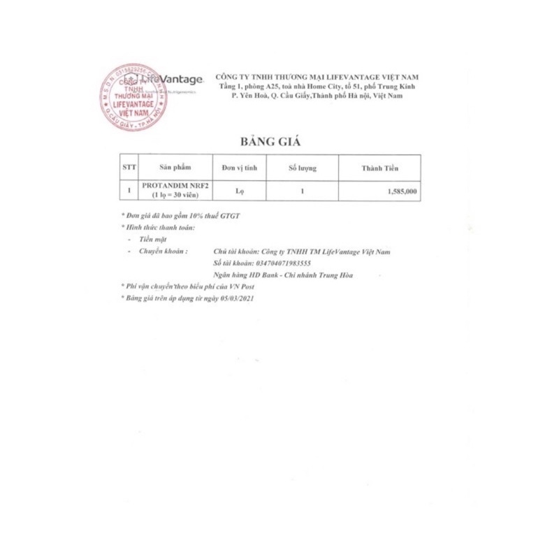 Protandim Lifevantage NRF2 Hàng Mỹ - viên uống thảo dược trẻ hóa 30 viên/hộp