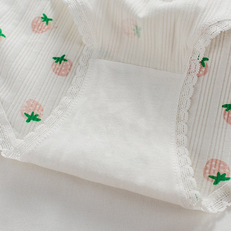 Quần lót học sinh nữ vải cotton tăm cạp nhỏ họa tiết dễ thương thích hợp cho học sinh cấp 2, cấp 3