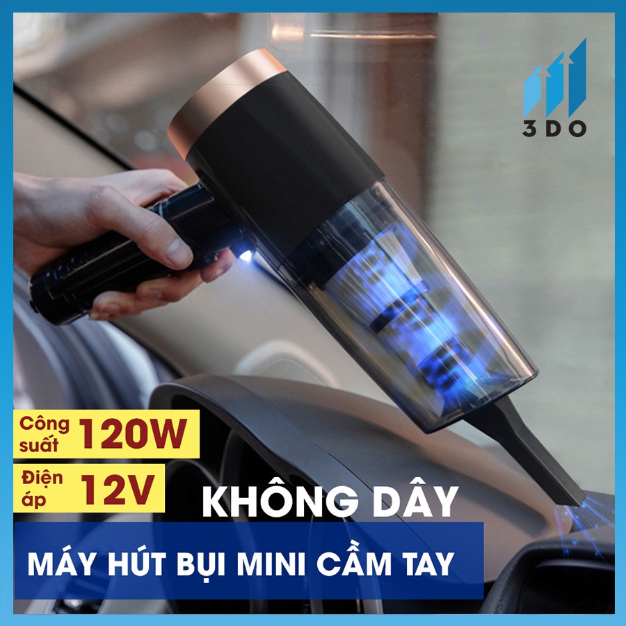 Máy hút bụi mini cầm tay ướt và khô nhỏ gọn KOSKO trong oto xe hơi ô tô cắm điện tẩu k không dây gia đình sạc pin USB