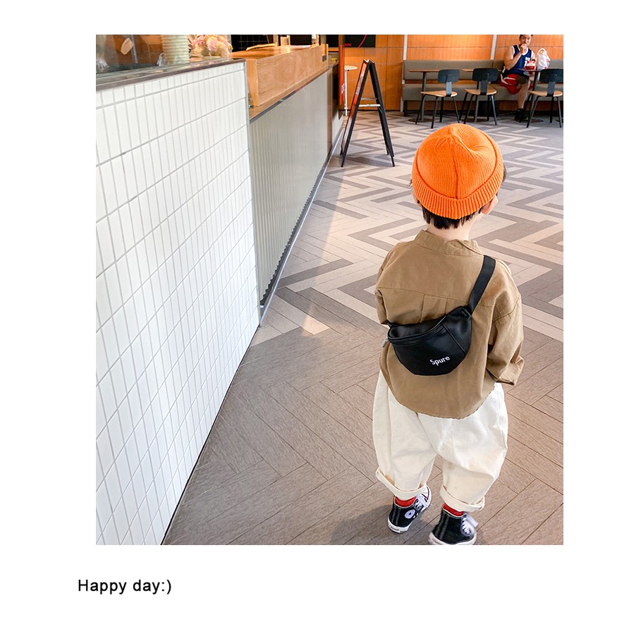 Túi đeo chéo, túi bao tử da mềm SPURE cho bé style Hàn Quốc