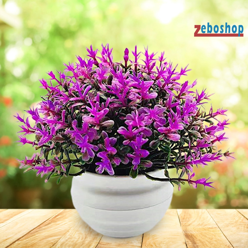 1 Bộ Chậu Cây Cỏ Nhân Tạo Bằng Nhựa Để Bàn Trang Trí Ngoài Trời