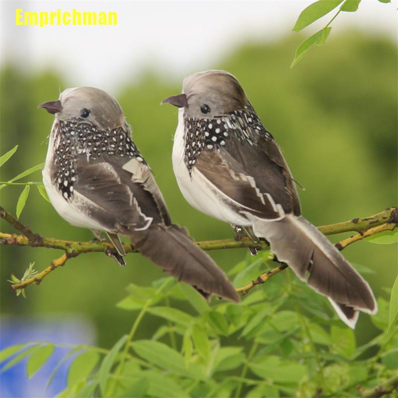 [Emprichman] Mini Fake Birds Artificial Feather Foam Doves Wedding Garden Decoration Ornament