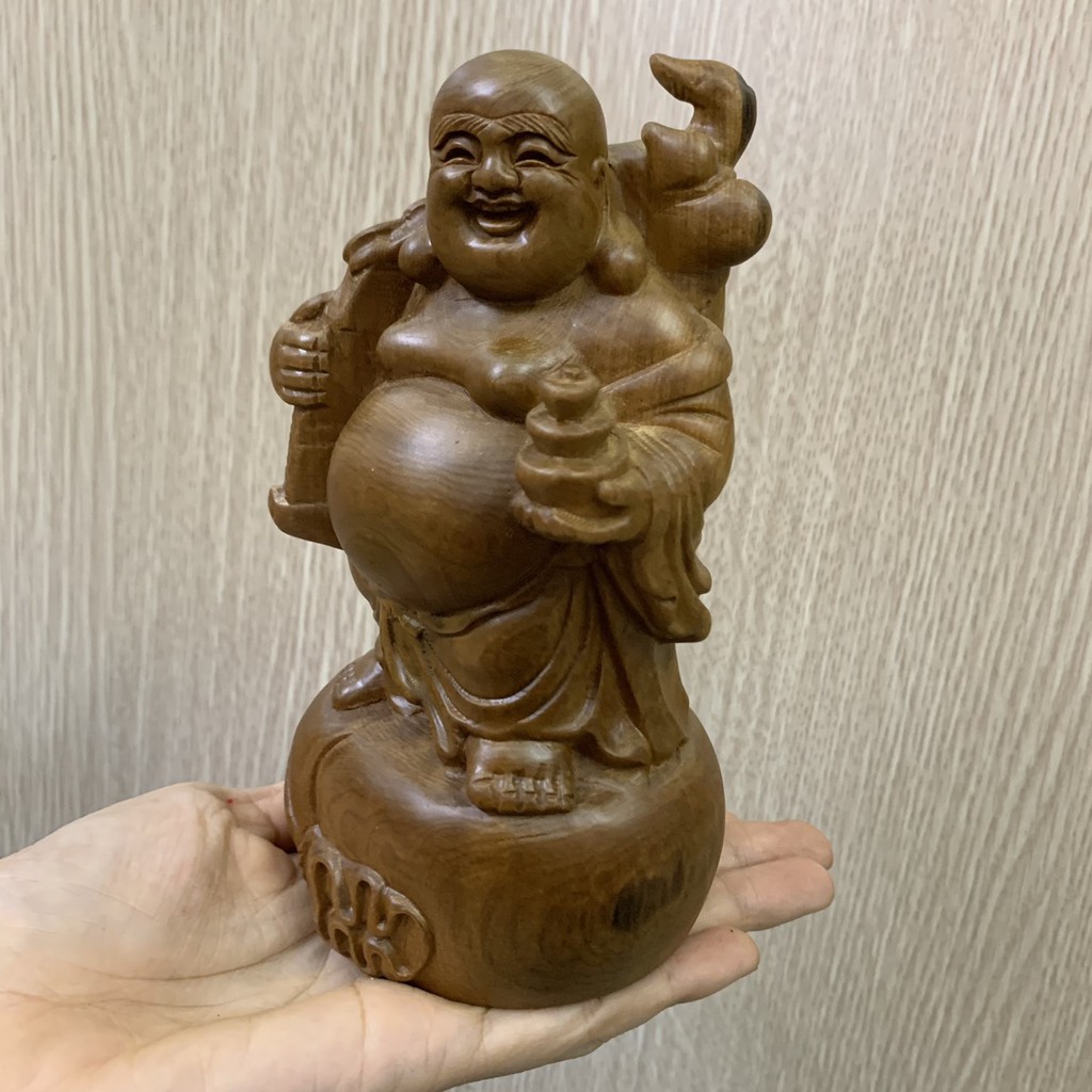 Tượng Phật Di Lặc Khoác Bao Đề Gỗ Hương, Gỗ Bach Xanh Mang Lại Sung Túc, Viên Mãn