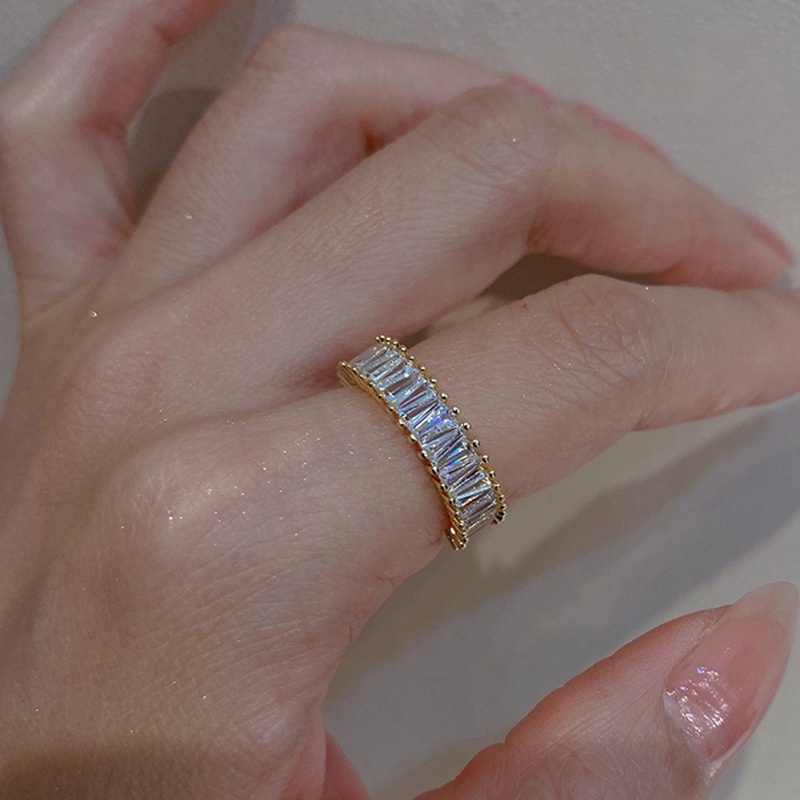 Nhẫn Hở Đính Đá Zircon Đơn Giản Phong Cách Âu Mỹ