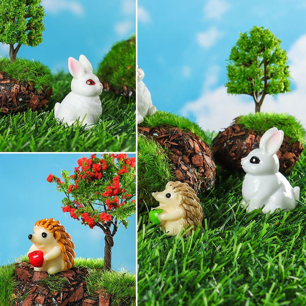 Mô Hình Thỏ Trắng Mini Bằng Nhựa Resin Trang Trí Nội Thất Diy