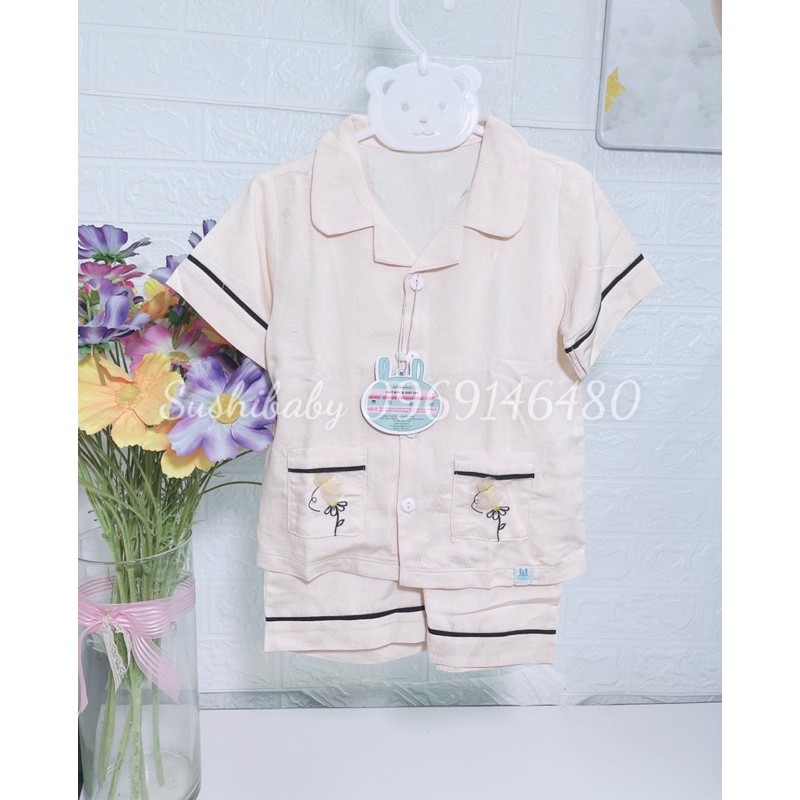 [ LITTLE LOVE ] Bộ cộc tay pyjama bé gái Little love 2021