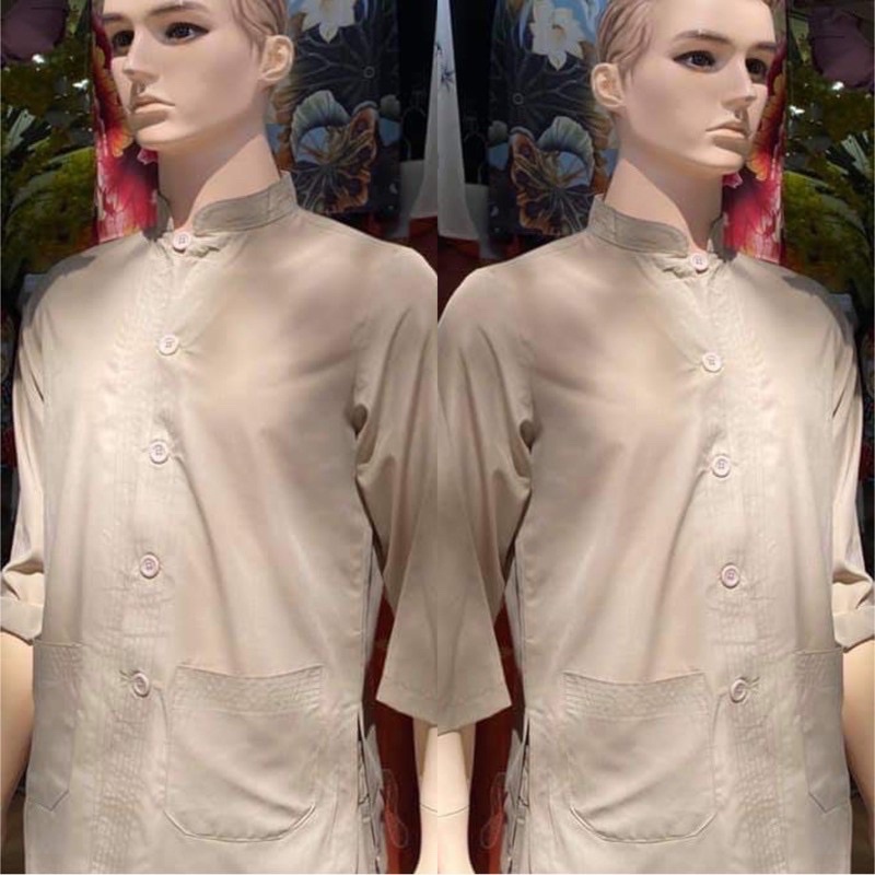 Đồ lam đi chùa —-** Đồ lam Lảnh Tụ Nam Nút Cài