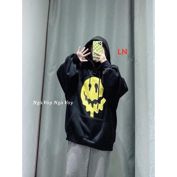 Áo hoodie mặt cười vàng chảy LN11