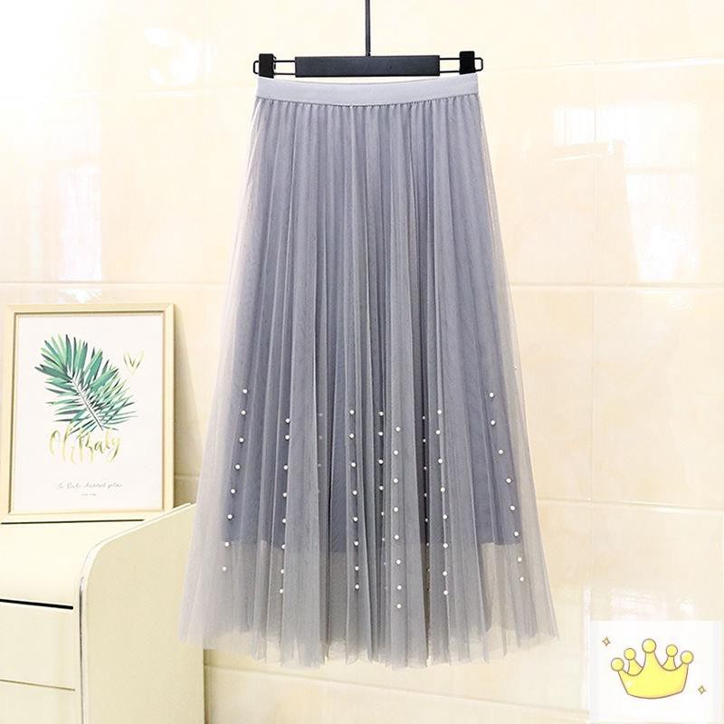 Chân Váy Maxi Dài 80cm Lưng Cao Xếp Ly Màu Hồng Thời Trang Mùa Hè Cho Nữ