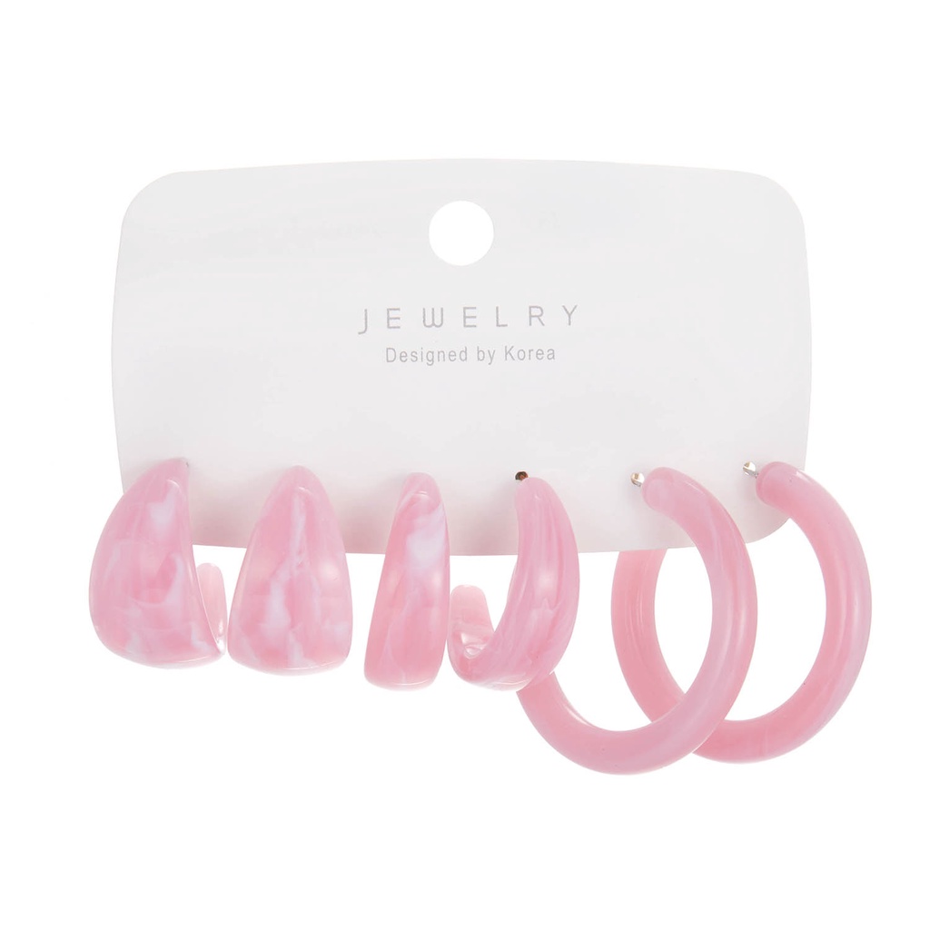 Bộ 6 khuyên tai RINHOO nhựa thời trang thanh lịch dành cho nữ