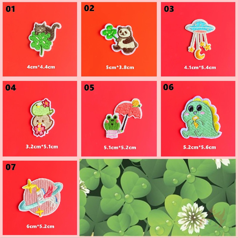 1 Sticker Ủi Thêu Hình Động Vật Hoạt Hình Dễ Thương