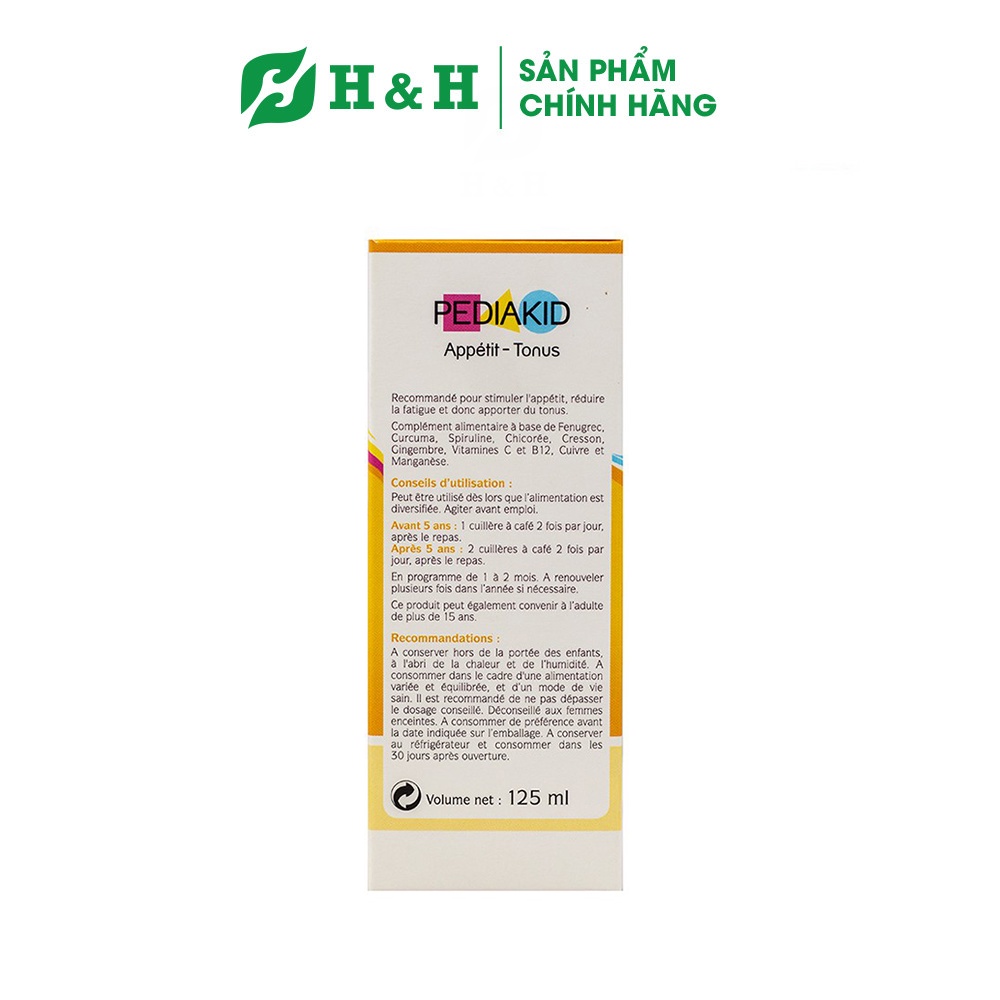 Thực phẩm bảo vệ sức khỏe PEDIAKID APPETIT TONUS – Hỗ trợ kích thích cảm giác thèm ăn, giảm mệt mỏi và phục hồi sức khỏe