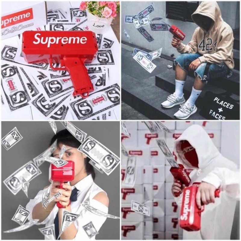 Súng Bắn Tiền Supreme Full Box Tặng Kèm 100 Tờ Tiền Dolar Supreme sale