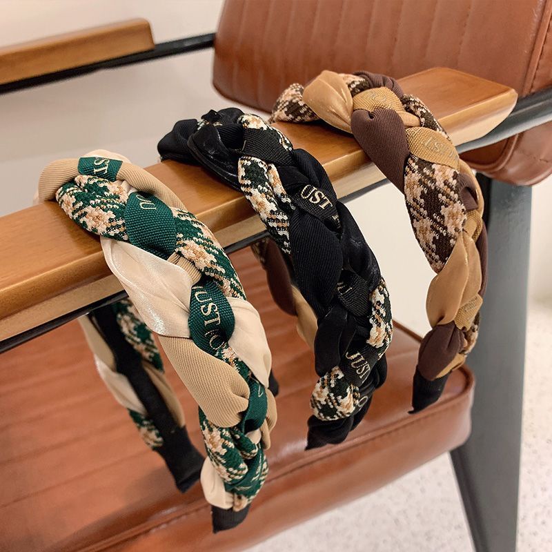 Băng Đô Cài Tóc Rửa Mặt Họa Tiết Houndstooth Cao Cấp Phong Cách Hàn Quốc 2022