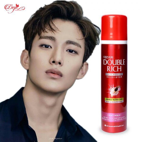 MOUSSE DƯỠNG TÓC VÀ GIỮ NẾP TÓC DOUBLE RICH HAIR 150ML CHÍNH HÃNG