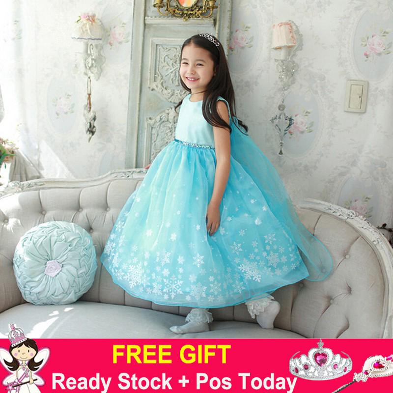 Đầm công chúa Elsa đính sequin lấp lánh cho bé gái