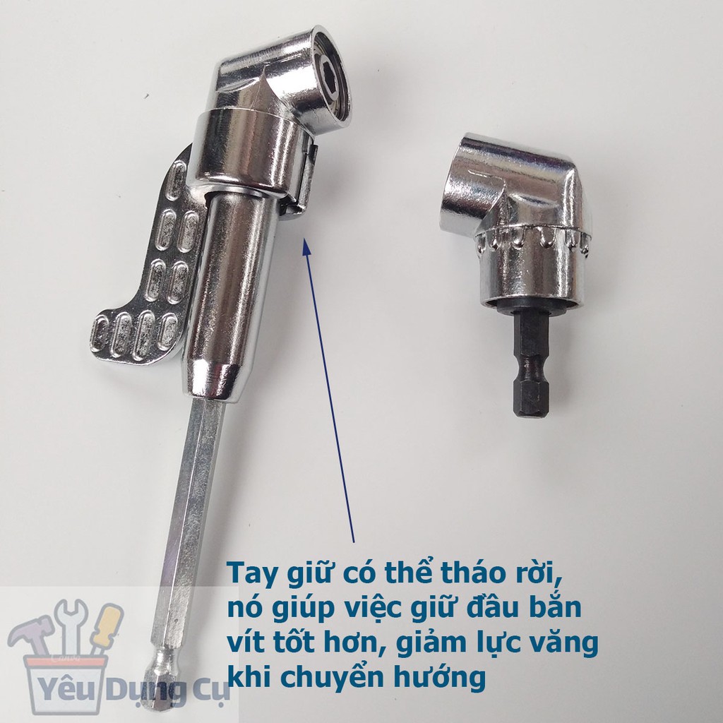 Đầu chuyển hướng bắt vít chân lục giác dùng cho máy khoan bắn vít và tuốc nơ vít trong không gian hẹp