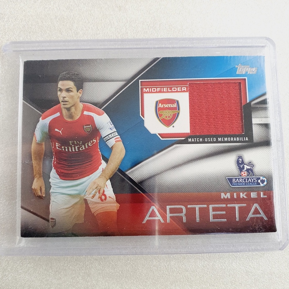 Mikel Arteta MW Topps Bộ phận thẻ bóng đá Arsenal Panini Ateta Match Worn