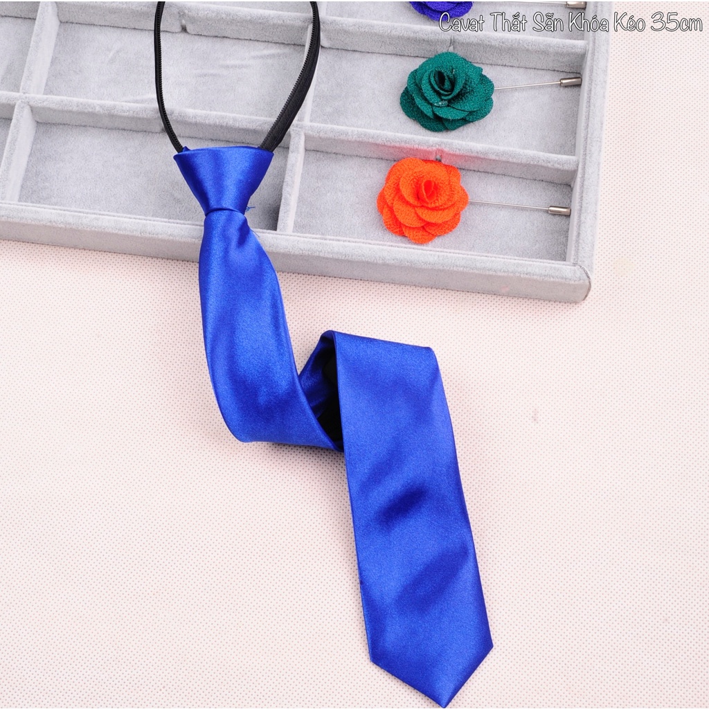Cavat Thắt Sẵn Bản Nhỏ 5cm Khoá Kéo Chiều Dài 35cm