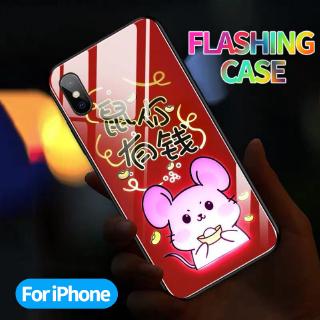 Ốp Lưng Kính Cường Lực Phát Sáng Cho Iphone 6 / 6s 7 / 7p 8 / 8plus X / Xs Max Xr 11 / 11pro / 11pro Max