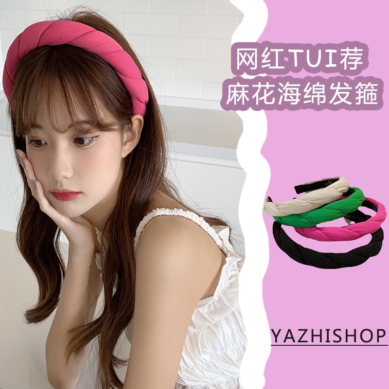 Băng Đô Cài Tóc Bản Rộng Bằng Vải Chống Trượt