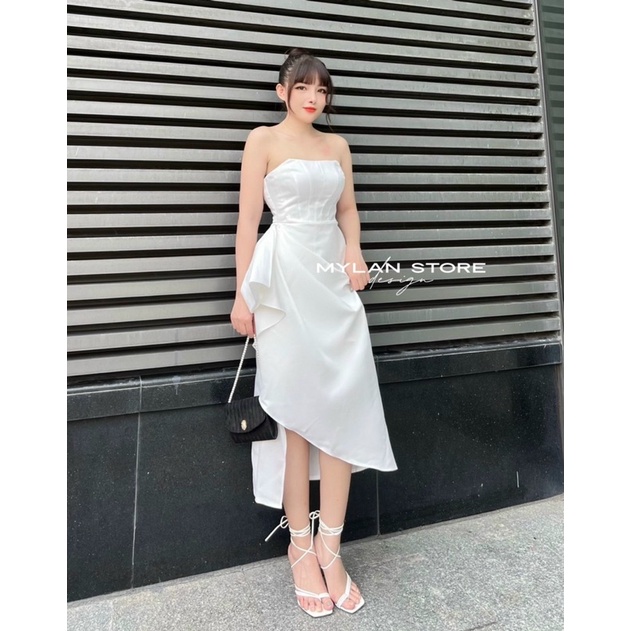 ĐẦM THIẾT KẾ MYLAN STORE TRẮNG CHẤT LỤA CAO CẤP